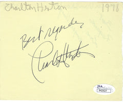 Charlton Heston Signed Cut