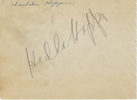 Hedda Hopper Signed Album Page