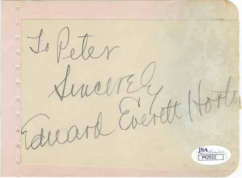 Edward Everett Horton Signed Album Page