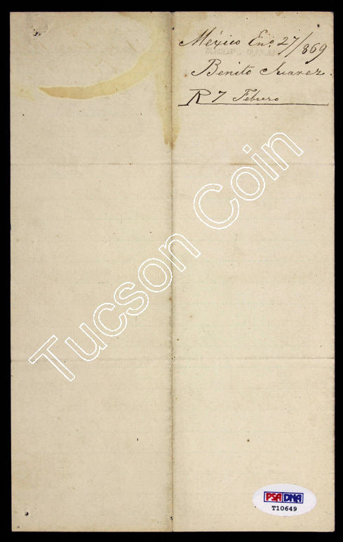 Benito Juárez Handwritten Signed Note