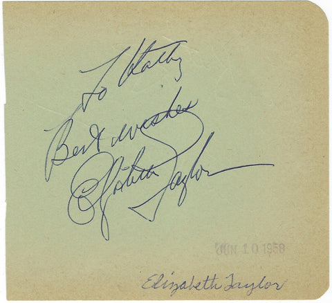 Elizabeth Taylor Signed Cut