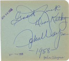 John Wayne Signed Album Page