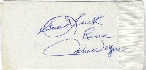 John Wayne Signed Napkin