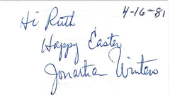 Jonathon Winters Signed Cut